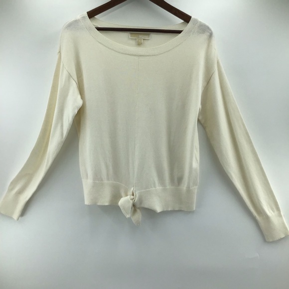 Michael Kors Cream Knit Crop Sweater - Picture 1 of 11